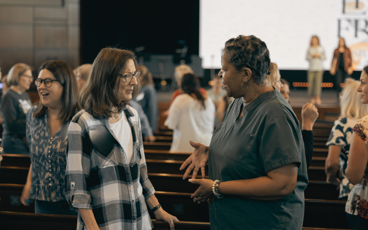 Adults connecting at Spring Creek Church